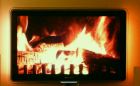 Kaminfeuer im Wohnzimmer